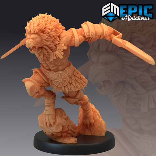 Tabaxi Lion Warrior Jump Attack