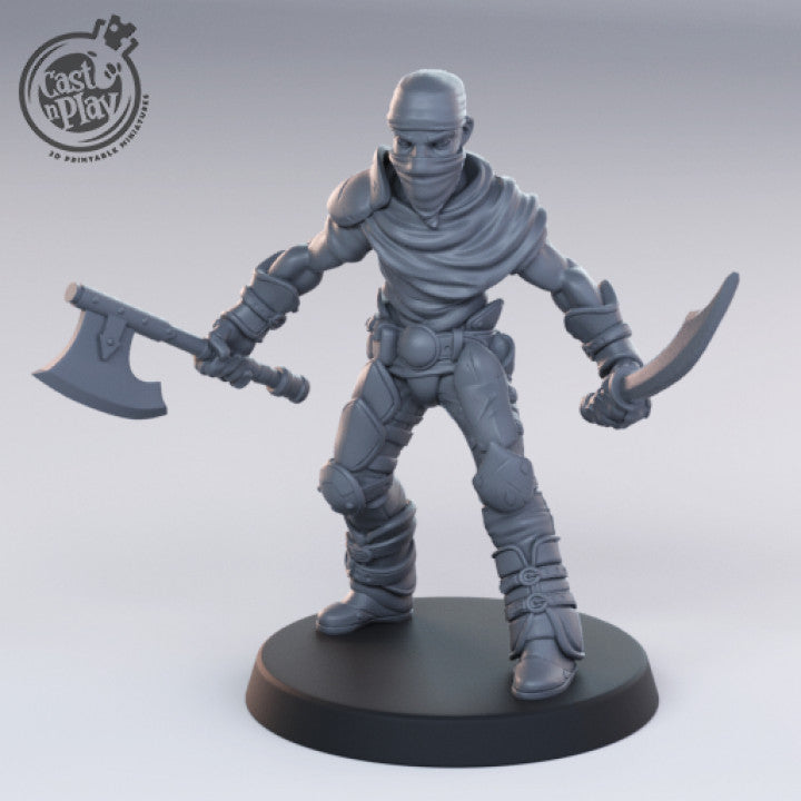 Bandit With Axe And Scimitar