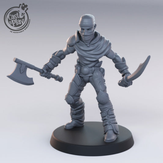 Bandit With Axe And Scimitar