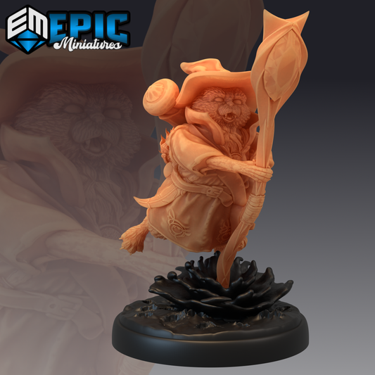 Tabaxi White Cat Sorcerer Attacking