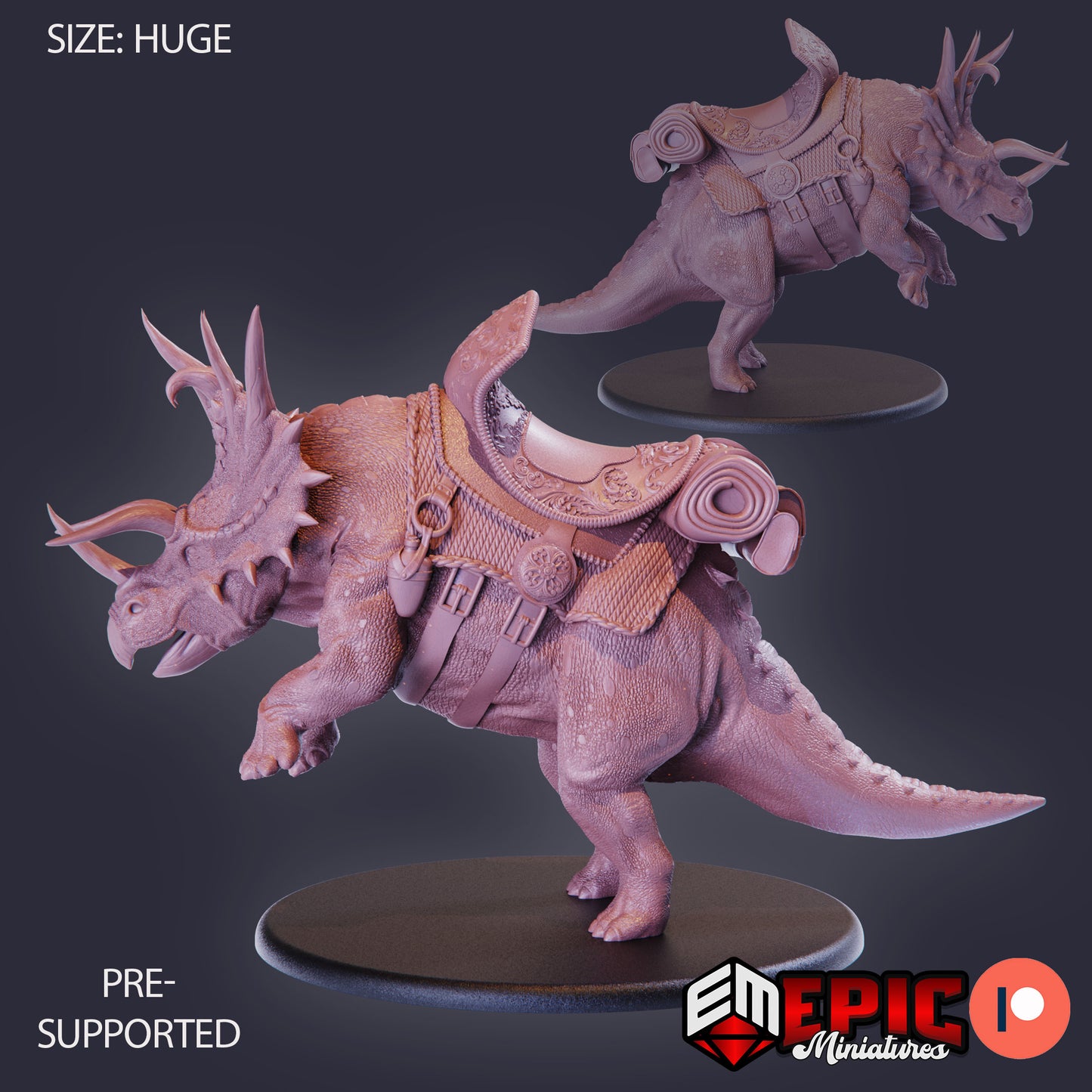 Triceratops Attacking With Mount
